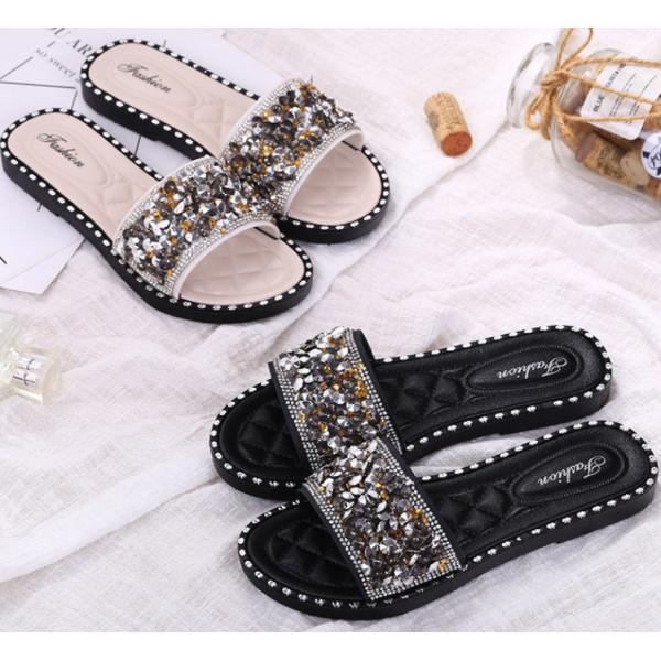 Summer Glitter PVC Jelly Slippers Womens Slide Sandal