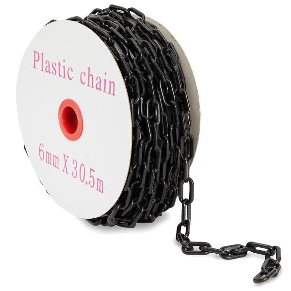 Cadena de barrera de plástico negro personalizable para protección y seguridad a prueba de intemperie
