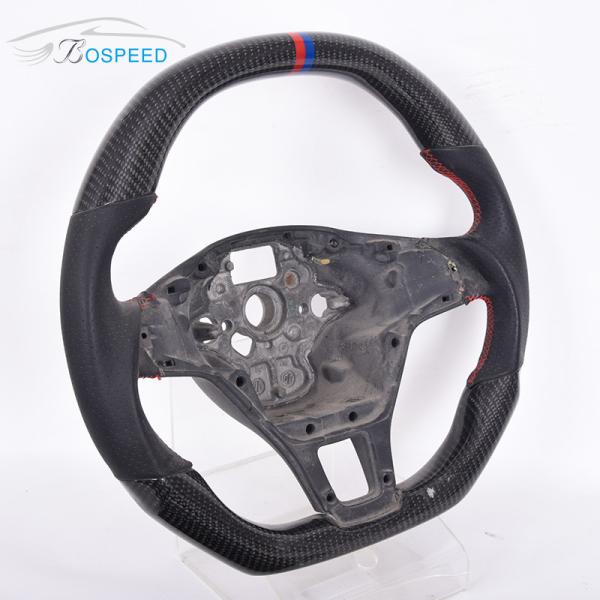Perforated Leather Volkswagen Carbon Fiber Steering Wheel 350mm Plain Weave 2022