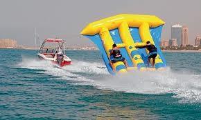 PVC Tarpaulin Inflatable Water Toys / Inflatable Fly Fish Tube For Adult