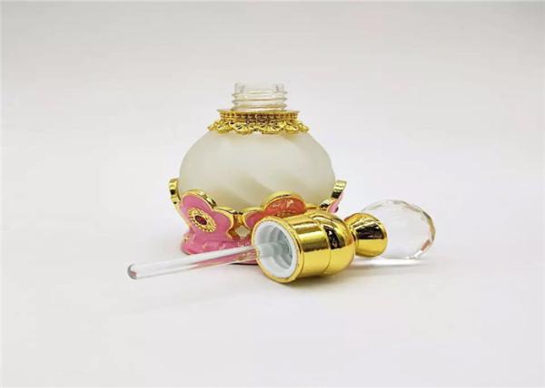 Custom Dubai Arabian Colorful Perfume Bottles Wind Metal Oil Pink Color