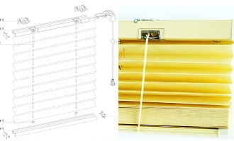 Fabric Pleated Shades Blinds Blackout for Windows Manual Control