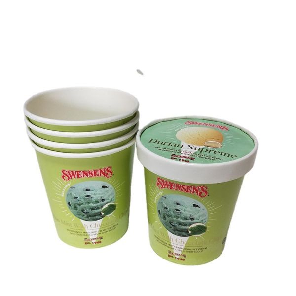 Custom Double Layer PE Coated Biodegradable Disposable Ice Cups With Logo