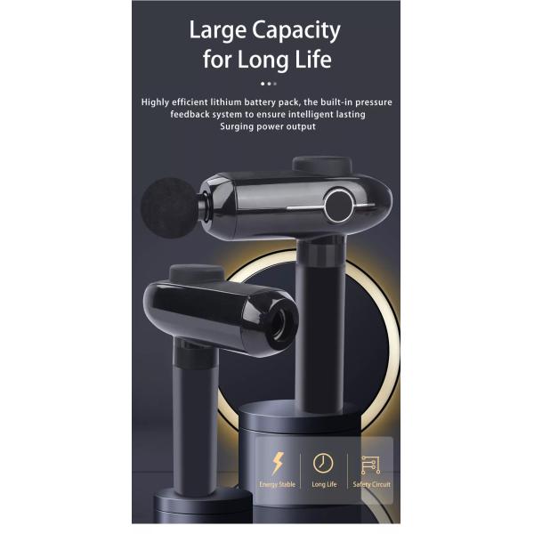 Пистолет для массажа глубоких тканей, перезаряжаемый USB, сверхтихий ударный массажный пистолет, 10 скоростей, ручной электрический массажер