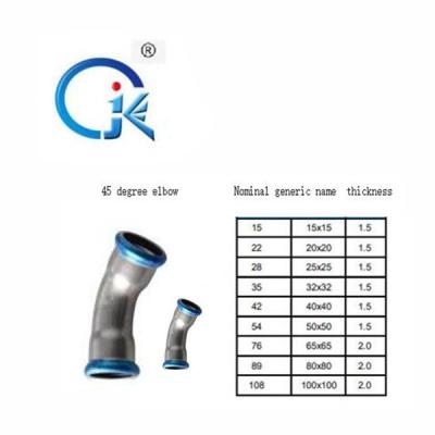 304 Stainless Steel 45 Degree Elbow Fitting Free Samples Nickel White