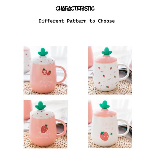 460 мл объем Милый мультфильм дизайн керамическая кружка с крышкой и ложкой