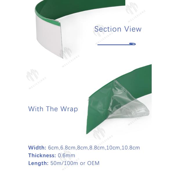 Green Color Painting Aluminium Trim Cap 0.6 Mm With One Side Edge Return Side