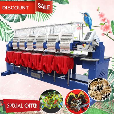 Good china embroidery machine 15 needles 6 head computer industrial embroidery machine for cap t-shirt flat 3d sequin