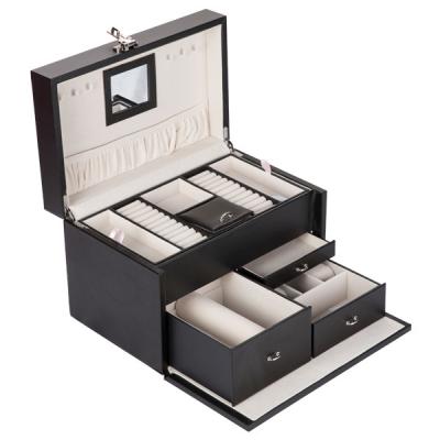 Fácil durável segurado da guarda-joias luxuosa tomar com muitos compartimentos