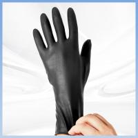 Gants jetables de latex noir d'adultes d'enfants avec les bouts du doigt texturisés