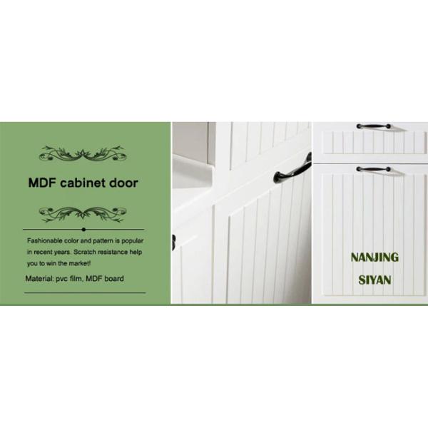 White MDF Classic Cabinet Doors PVC Film Wrapped With Fashion Design