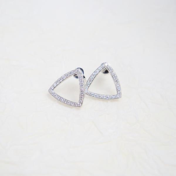 Customized 18K Gold Triangle Diamond Earrings Fine Jewelry IGI GIA Lab Grown Diamonds Perfect Anniversary Wedding Banquet Gift