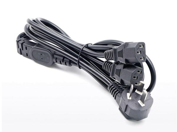 Durable 2 in 1 copper AC black power cord 10A/16A power cable 0.5m1m2m3m free sample