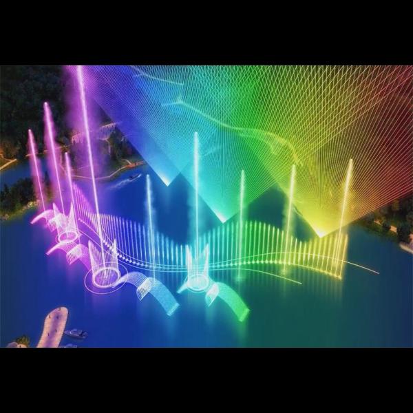 Led light outdoor pond floating man made water music fountain