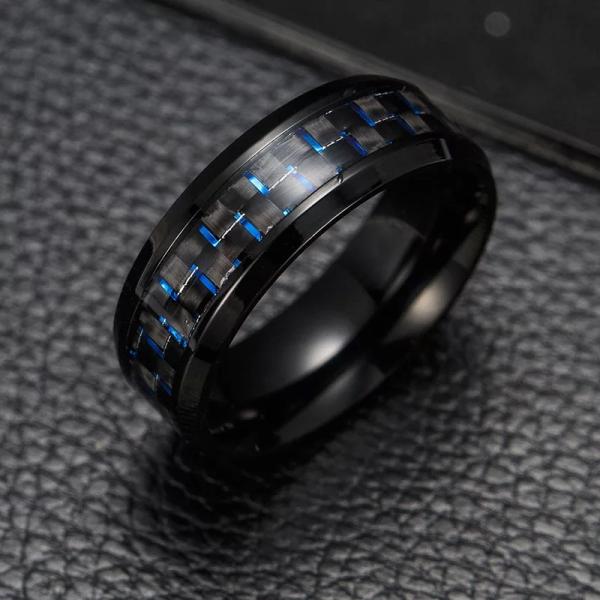 Special Luxury His And Hers Carbon Fiber Rings Carbon Fiber Stainless Steel Material