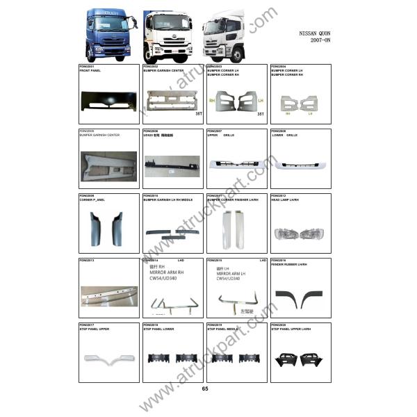 Chrome Bumper Garnish For Nissan UD Quon CD4 Nissan Truck Spare Body Parts High Quality