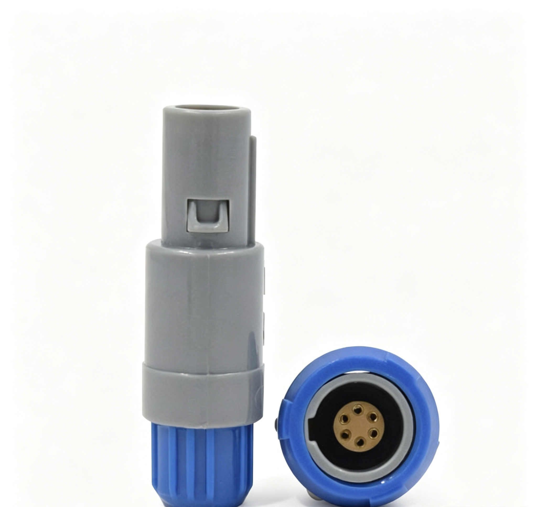 Plastic Medical Equipment Connectors Push Locking Medical Device Connectors Male Female 6 pin