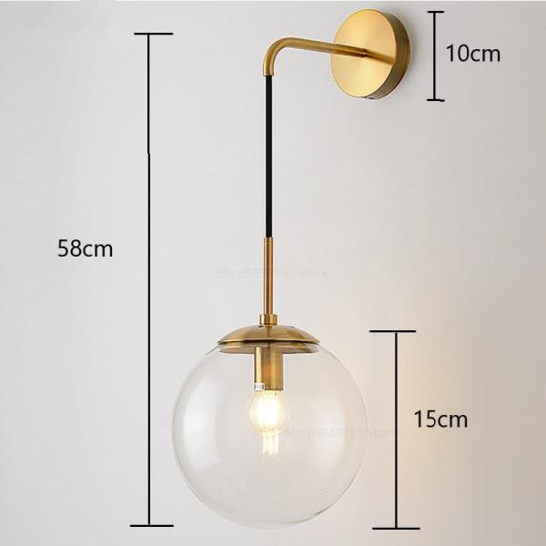 Nordic Modern Glass Ball Wall Lamps Retro Simple Bedside bubble wall light（WH-OR-33）