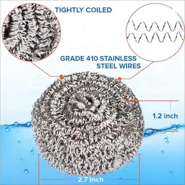 Boules de fil de fer en acier inoxydable résistantes rondes