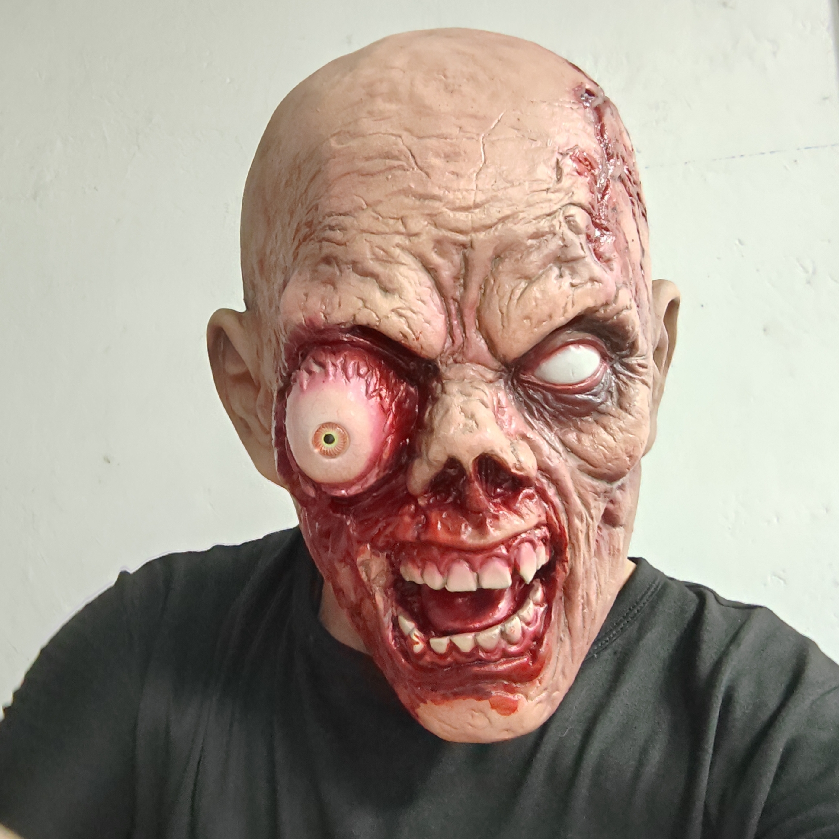 Realistic Skull Latex Mask, Scary Alien Monster Full Face Mask for Adults, Halloween Horror Costume Mask, Creepy Zombie Cosplay Mask for Party, Haunted House, Stage Performance