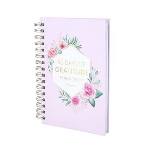 Flower Printing Gold Foil Hardcover Spiral Planner For Monthly Weekly Daily