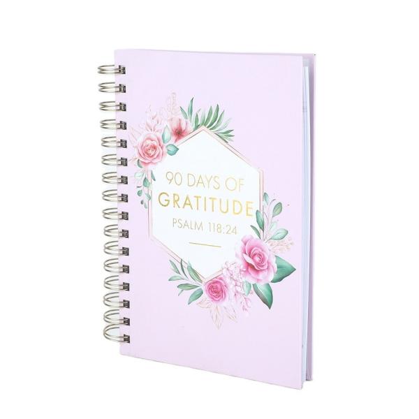 Flower Printing Gold Foil Hardcover Spiral Planner For Monthly Weekly Daily Journal