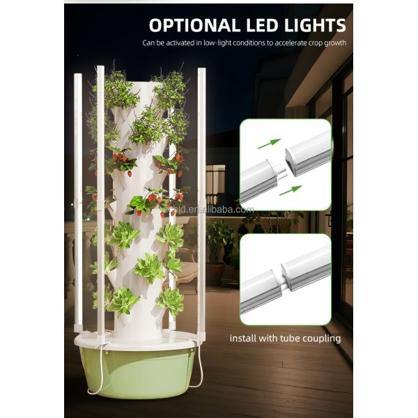 Vertical Farming LED Grow Lights Hydroponic Tower 30L 5 Layer  Growing Hydroponic Cultivation