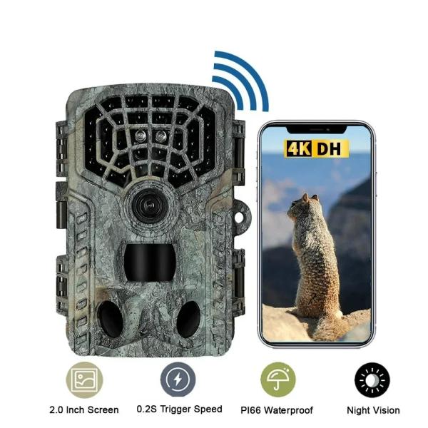Wildlife Trail Camera HD Low Glow Arction 48MP IP65 Waterproof Outdoor Photo Trap with Night Vision