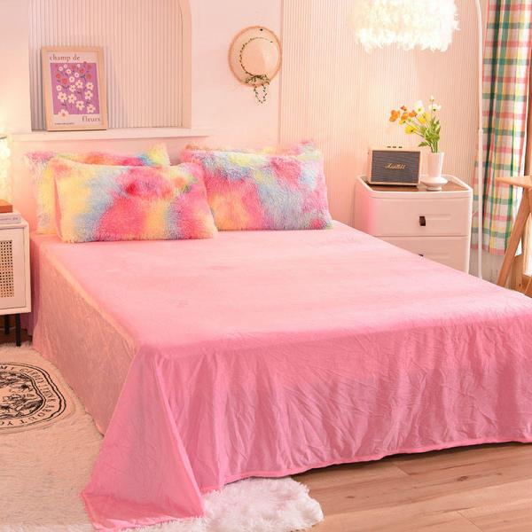 Современный стиль Цвет радуги Шагги Минк Бархат Кристал Бархат Постельное Покрытие