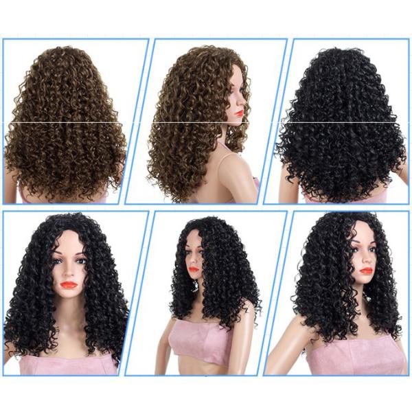Natural Color Virgin Hair Full Lace Wigs African Black Small Roll Explosion Head
