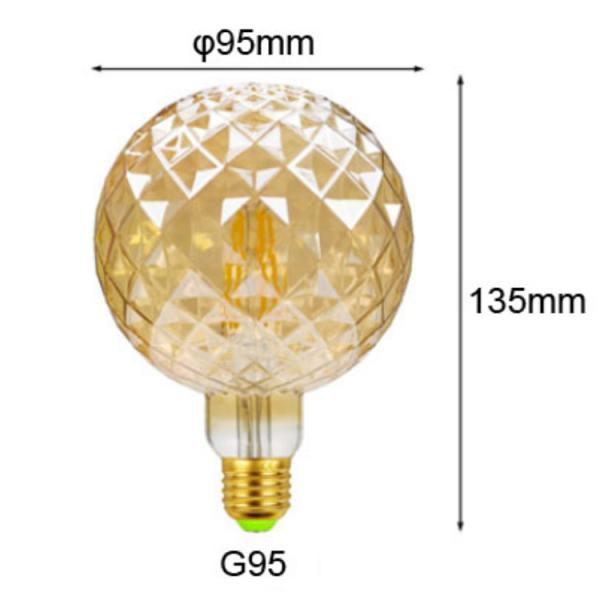 2W 4W Edison Decorative Light Bulbs Pineapple diodo emissor de luz Edison Bulb 2200K de 6 watts