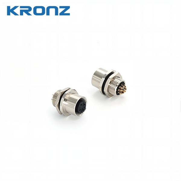 M12 5 Pin Conector femenino de aviación enchufes Panel de montaje conector de alambre enchufe impermeable IP67