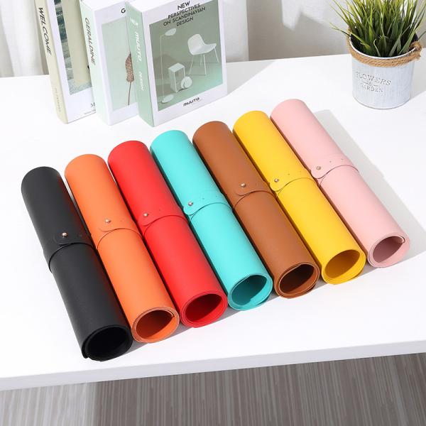 Leather Non Slip Mouse Pad Simple Desk Protector Mat for Computer Gaming Oval Shape