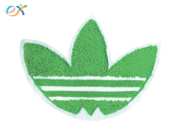 Custom Adidas Logo Laser Cut Border Chenille Embroidery Patches For Clothing