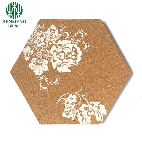Natural Hot Sale Hexagonal Self-Adhesive Cork Board