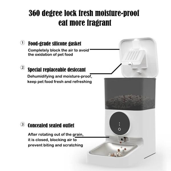 Pet Food Timing Automatic Dog Feeder with Remote App Control and Battery Power Source