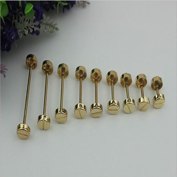 Custom metal accessories light gold various size handbag rivets and  bottom nails