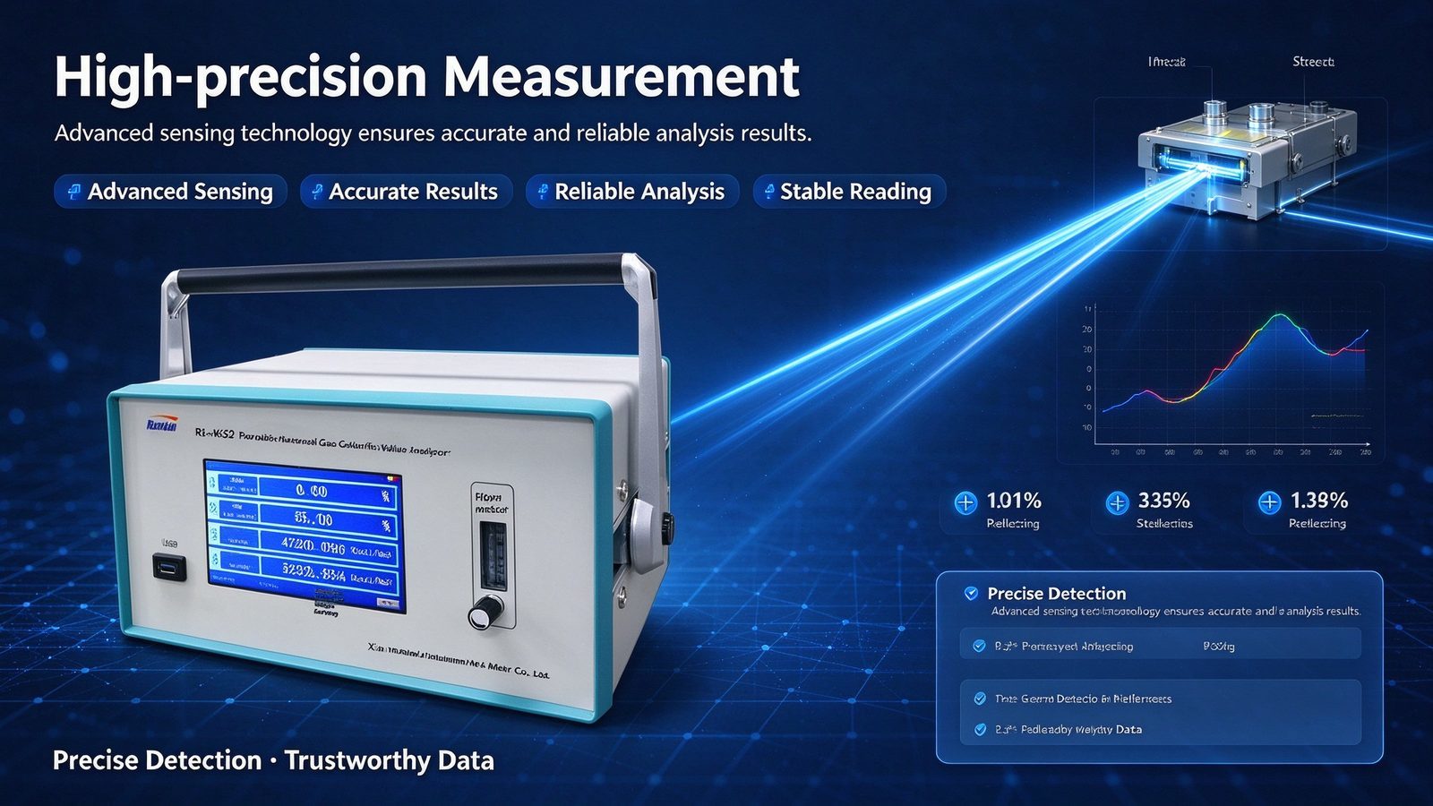 Portable Metal Calorific Value Multi Gas Analyzer CO2 CH4 DP CnHm Natural Gas Detector