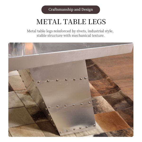 Nidea #8630 High End Aluminum Antique Industrial Coffee Table with Handmade Durable Design for Living Room Furniture
