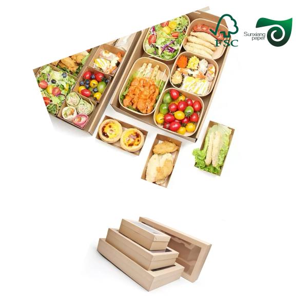 FSC 270gsm 300gsm Food Grade Brown Kraft Board  24 36 For Lunch Boxes