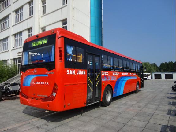 CKD SKD Parts Pure Electric Mini Van Bus 39 Seater Red With Electric Blast Pump
