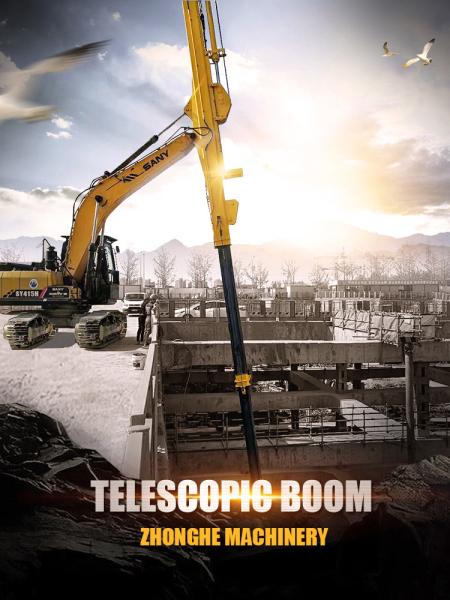 Antiwear 20-50ton Excavator Telescopic Boom Three Segment 25m 30m 32m CAT SY PC ZX