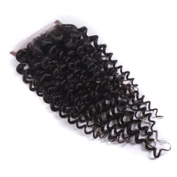 Brazilian Kinky Curly 4x4 Lace Closure Virgin Hair Bundles For Black Woman