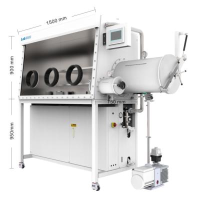 Purificação Caixa de luvas de gás inerte Sistema 110 - 220V AC com 3 portas