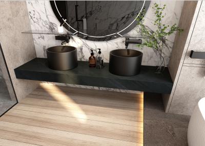 A mesa preta aglomerou a decoração de superfície do armário de pedra das lajes 800x2600mm