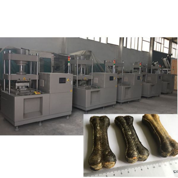 PLC Control Hydraulic Pet Food Production Line For Rawhide Bone Pressing