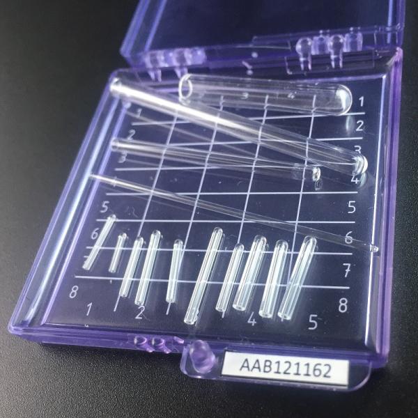 Tubo capilar de quartzo com uma extremidade fechada para experimentos de laboratório
