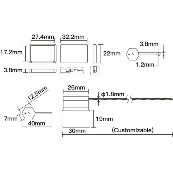 US-RF181B QR Code Numbered Security Seals 2.79KN RFID Container Seal