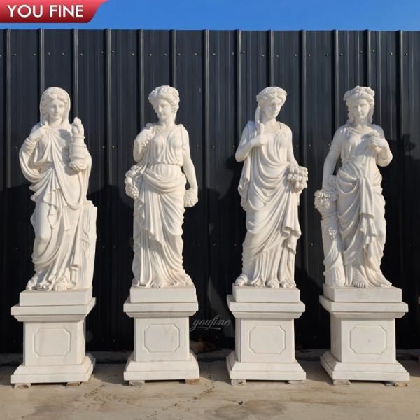 Classical Garden Sculpture White Marble Four Season Goddess Statue