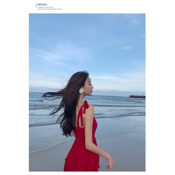 Super Fairy Red 105cm Ladies Summer Beach Dresses